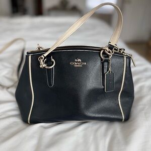 Coach Christie Carryall-Navy Blue and Cream